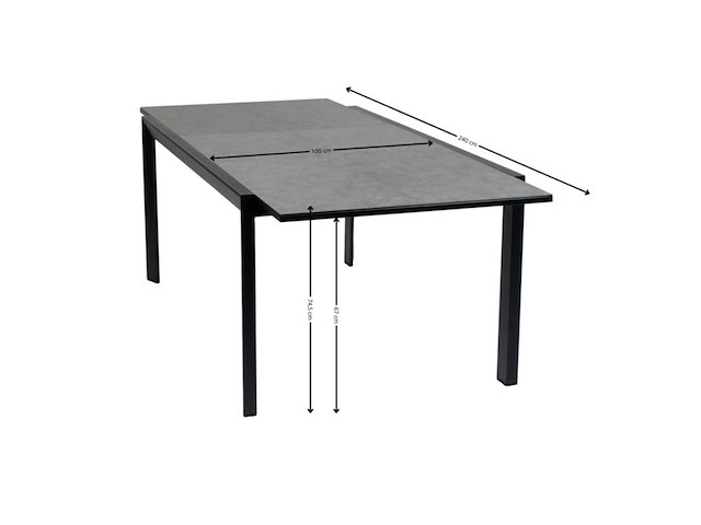 Mallorca - uitschuifbare - tuintafel(180/240x100cm) - afbeelding 1 van  5