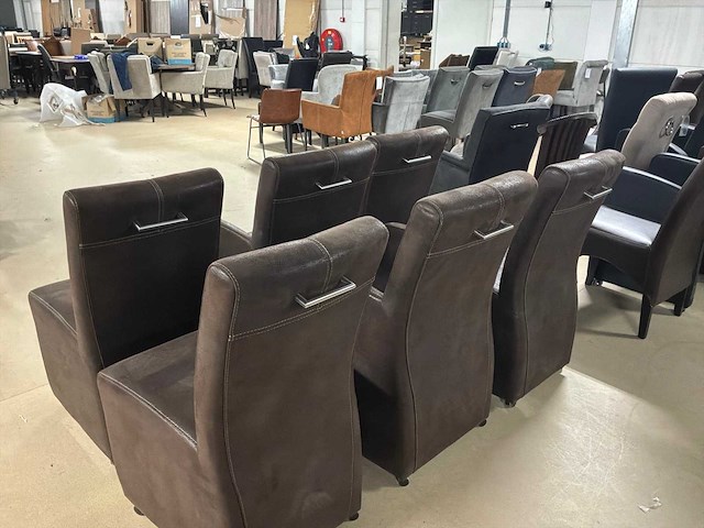 Malmo leren verrijdbare eetkamerstoel (6x) - afbeelding 2 van  15