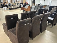 Malmo leren verrijdbare eetkamerstoel (6x) - afbeelding 2 van  15