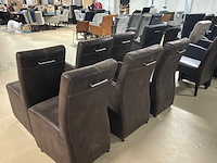 Malmo leren verrijdbare eetkamerstoel (6x) - afbeelding 3 van  15