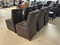 Malmo leren verrijdbare eetkamerstoel (6x) - afbeelding 5 van  15