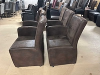 Malmo leren verrijdbare eetkamerstoel (6x) - afbeelding 6 van  15