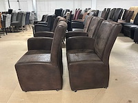 Malmo leren verrijdbare eetkamerstoel (6x) - afbeelding 7 van  15