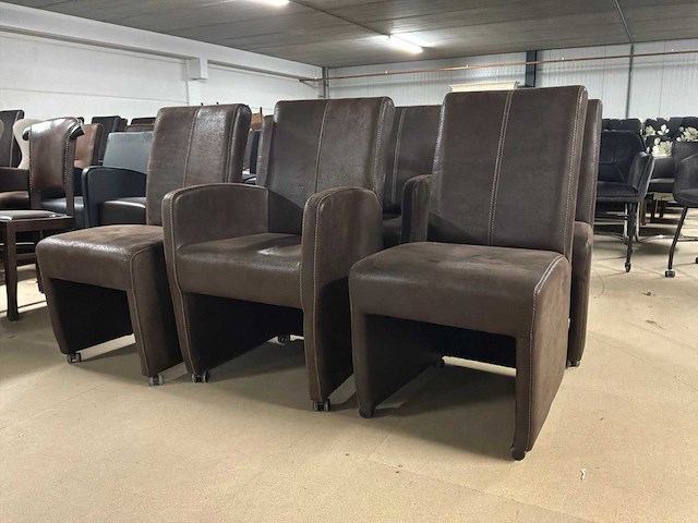 Malmo leren verrijdbare eetkamerstoel (6x) - afbeelding 8 van  15