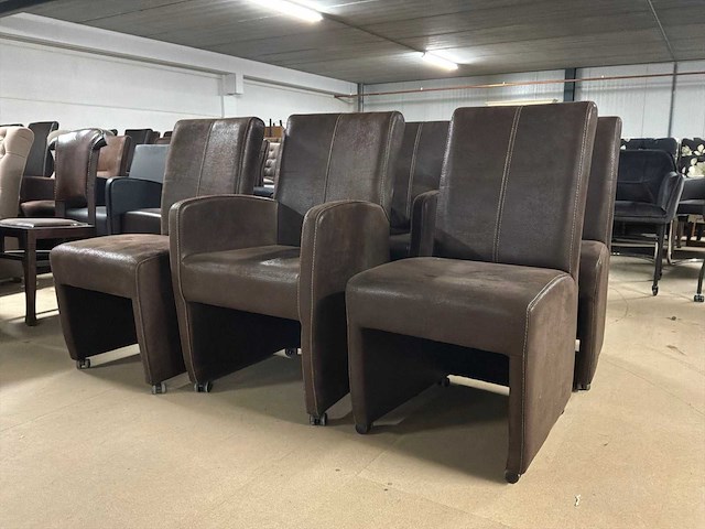 Malmo leren verrijdbare eetkamerstoel (6x) - afbeelding 9 van  15