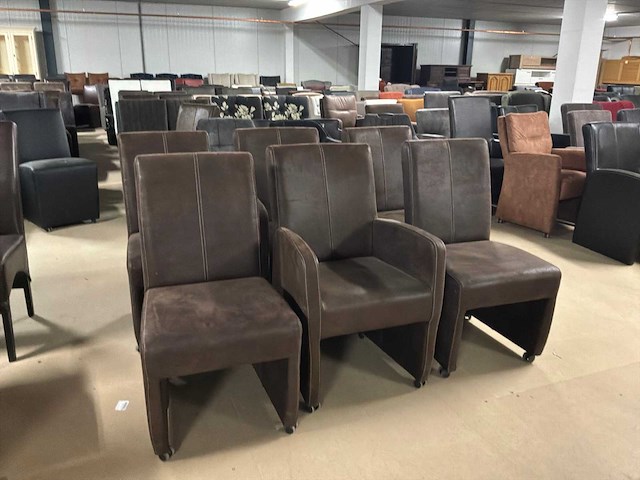 Malmo leren verrijdbare eetkamerstoel (6x) - afbeelding 12 van  15