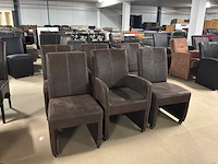 Malmo leren verrijdbare eetkamerstoel (6x) - afbeelding 12 van  15