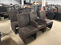 Malmo leren verrijdbare eetkamerstoel (6x) - afbeelding 13 van  15