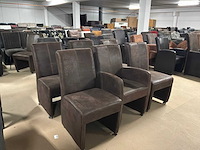 Malmo leren verrijdbare eetkamerstoel (6x) - afbeelding 14 van  15