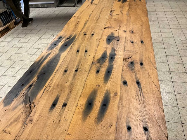 Mammoettafels eikenhouten restauranttafel - afbeelding 5 van  13