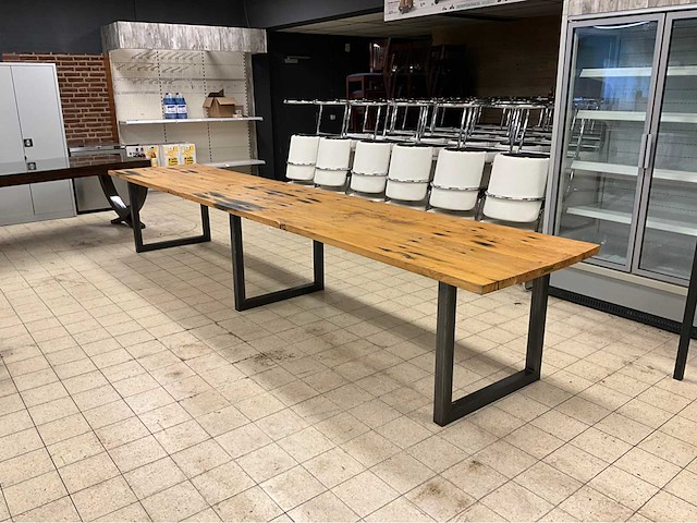 Mammoettafels eikenhouten restauranttafel - afbeelding 1 van  13