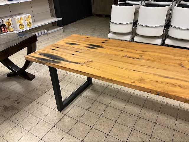 Mammoettafels eikenhouten restauranttafel - afbeelding 10 van  13