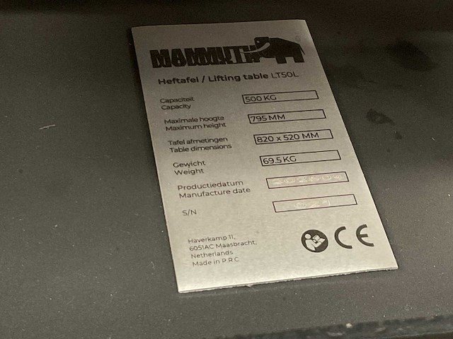 Mammuth lt22l heftafel verrijdbaar - afbeelding 1 van  5
