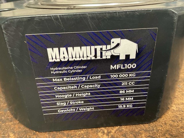 Mammuth mfl100 hydraulische hefcilinder - afbeelding 2 van  2