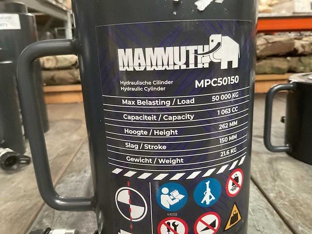 Mammuth mpc50150 hydraulische hefcilinder - afbeelding 2 van  2
