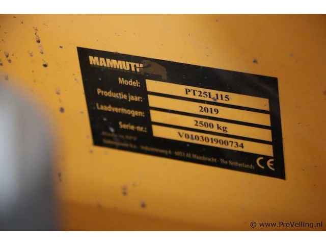Mammuth pallettruck | model pt25l115 - afbeelding 5 van  6
