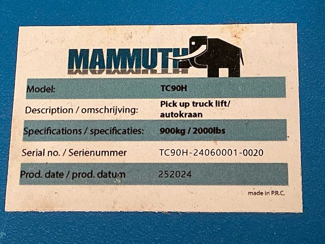 Mammuth tc90h autokraan - afbeelding 4 van  4