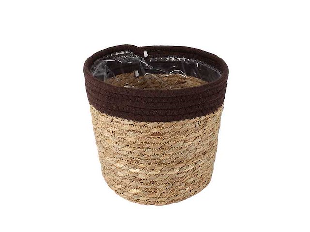 Mand saga stro ø21,5xh19cm bruin (999x) - afbeelding 1 van  1