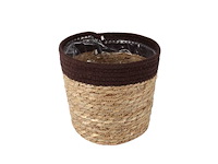 Mand saga stro ø21,5xh19cm bruin (999x) - afbeelding 1 van  1