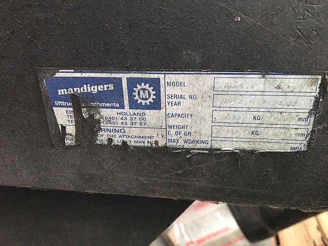 Mandigers - 1991 - heftruck kopklem - afbeelding 3 van  3