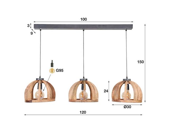 Mango hanglamp - afbeelding 5 van  5