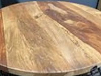 Mango houten bijzet/salontafel met draadstaal, bruin/zwart - afbeelding 2 van  2