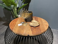 Mango houten salontafel met draadstaal, zwart/bruin - afbeelding 1 van  2