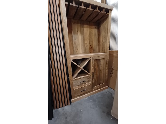 Mangohout bar kast 90x40x170, mango, 2026 - afbeelding 1 van  4