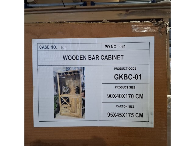 Mangohout bar kast 90x40x170, mango, 2026 - afbeelding 3 van  4