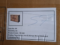 Mangohout dressoir met deuren (lade look), mango, 2025 - afbeelding 3 van  4