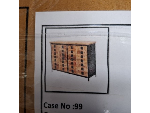 Mangohout dressoir met deuren (lade look), mango, 2025 - afbeelding 1 van  4