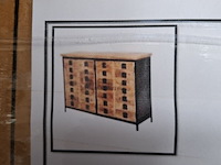 Mangohout dressoir met deuren (lade look), mango, 2025 - afbeelding 1 van  4