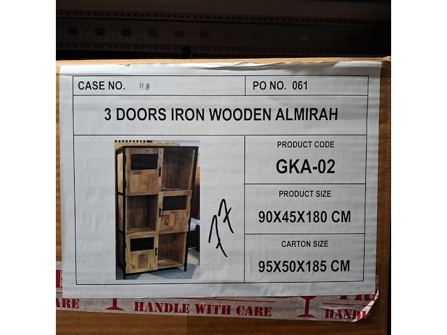 Mangohout kast vakkenkast, 2025 - afbeelding 3 van  4