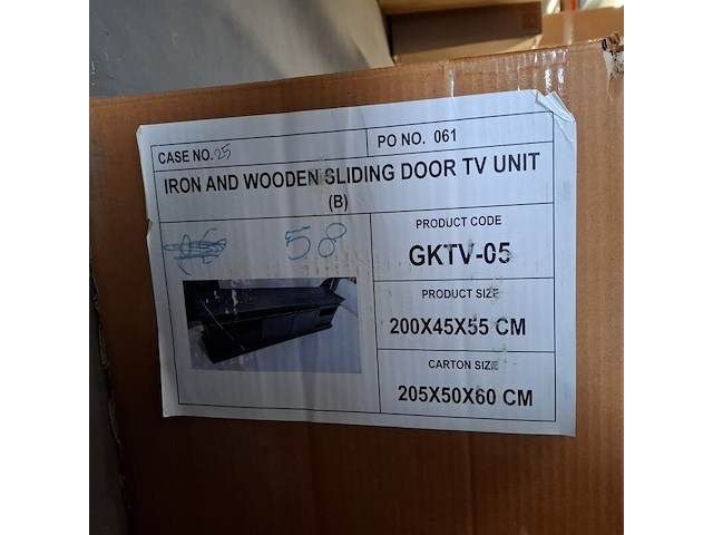 Mangohout tv meubel black line, black, 2025 - afbeelding 3 van  4