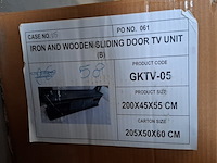 Mangohout tv meubel black line, black, 2025 - afbeelding 3 van  4