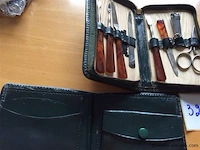 Manicureset in lederen etui + - afbeelding 2 van  2