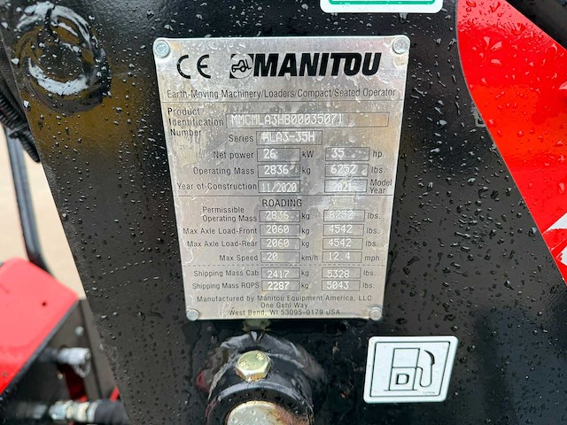 Manitou - 2020 - mla3-35h - minilader - afbeelding 6 van  6