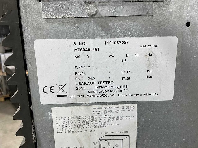 Manitowoc - ijsblokjesmachine - afbeelding 7 van  8