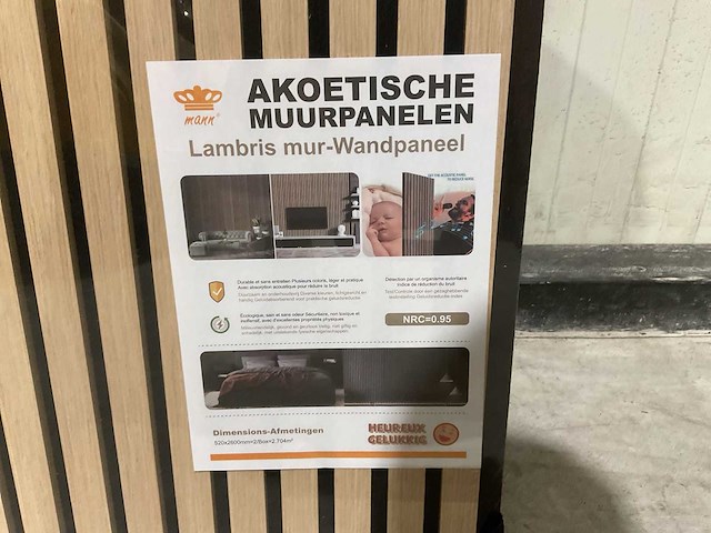 Mann oak 206 2600x520x18 akoestische wandpanelen 16 dozen 32 panelen - afbeelding 4 van  4