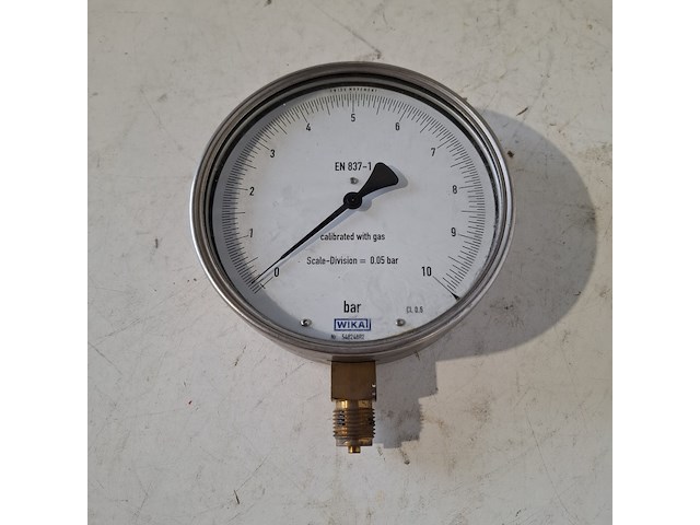 Manometer 0-10 bar fijne schaalverdeling, wikawika, 2019 - afbeelding 1 van  3