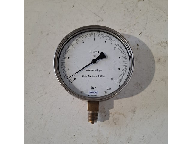 Manometer 0-10 bar fijne schaalverdeling, wikawika, 2019 - afbeelding 1 van  3