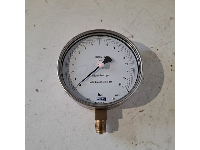 Manometer 0-16bar fijne schaalverdeling, wikawika, 2017 - afbeelding 1 van  3