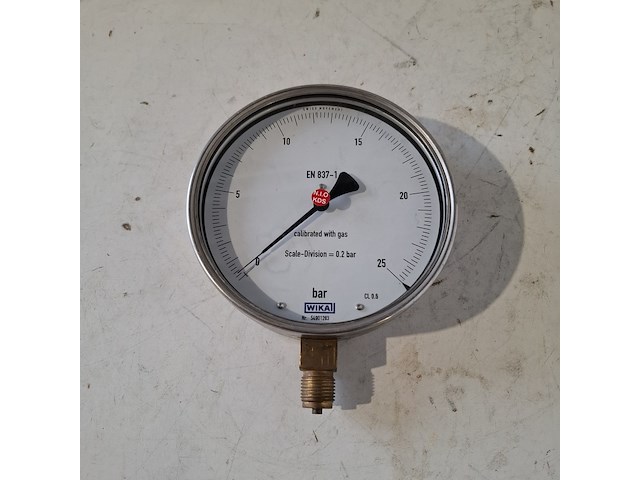 Manometer 0-25bar fijne schaalverdeling, wikawika, 2018 - afbeelding 1 van  3
