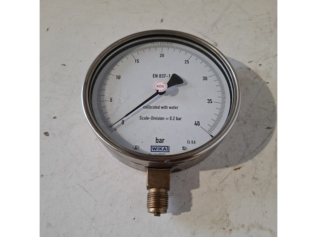 Manometer 0-40bar(e) fijne schaalverdeling, wikawika, 2017 - afbeelding 1 van  3