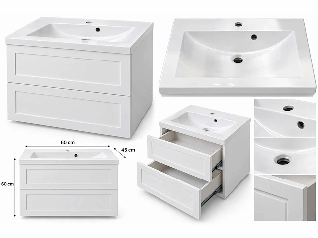 Manor white matt badmeubel 60cm - afbeelding 1 van  5