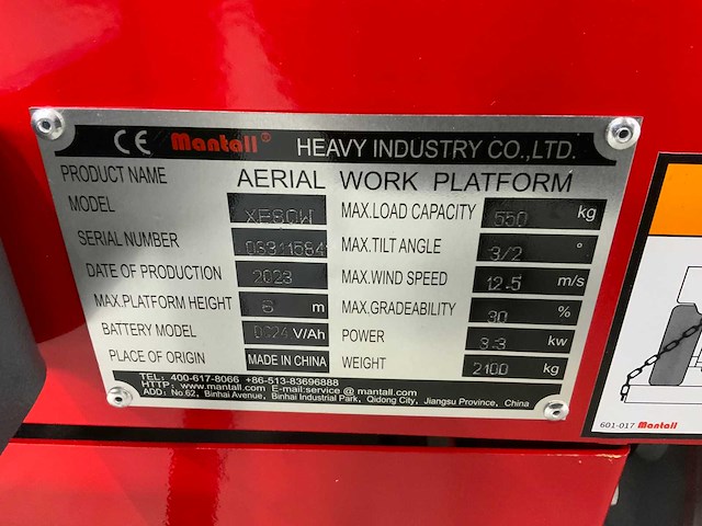 Mantall - xe80w - schaarlift hoogwerker 8m - afbeelding 3 van  15