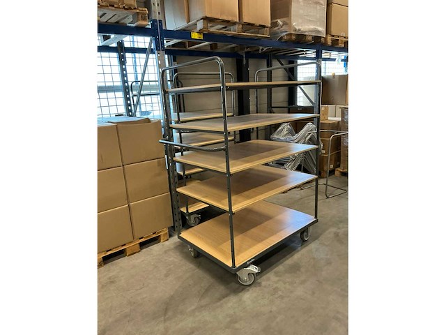 Manutan etagewagens 119x80x176cm (2x) - afbeelding 3 van  3