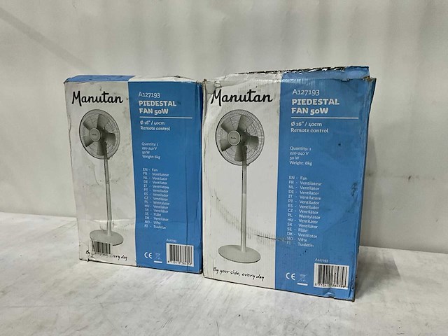 Manutan piedestal fan 50w ventilator (2x) - afbeelding 7 van  7