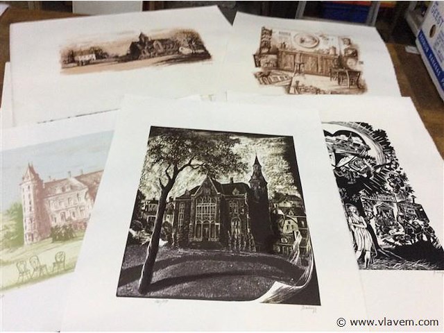 Map herinnering aan mariakerke met litho's getekend - afbeelding 5 van  7