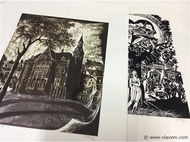 Map herinnering aan mariakerke met litho's getekend - afbeelding 7 van  7